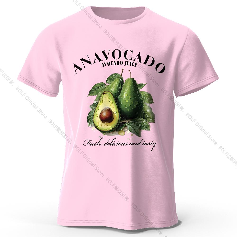 100% Cotton Fresh Avocado Tee - Minimalist Fruit Design Soft Comfortable Basic Top for Casual Everyday Wear