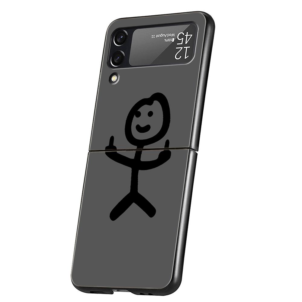 

Мультяшный чехол Matchman из твердого поликарбоната для Samsung Galaxy Z Flip 5 4 3 Черный чехол для Galaxy Z Flip 6 Складной противоударный чехол-сумка z flip 6