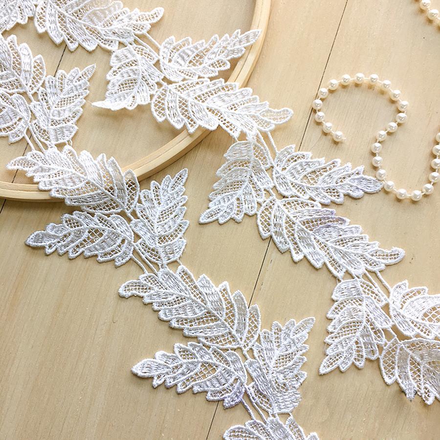 

1 ярд Белый Черный Вышивка Кружево Гипюр Лист Кружева Ленты Отделка Цветочное Кружево Швейная Декорация белый