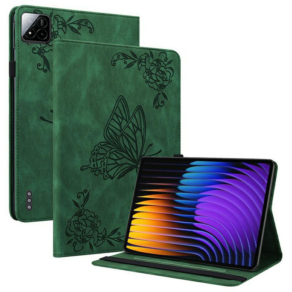 For Xiaomi Poco Pad X1/Pad 8 Pro/Pad 8/Pad 7 Pro/Pad 7 Case Butterfly Flower Imprint PU Leather Tablet Cover with Card Slots