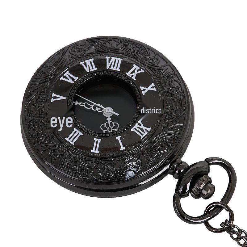Retro Roman Numeral Pocket Watch with Large White and Black Design, Model 8075.