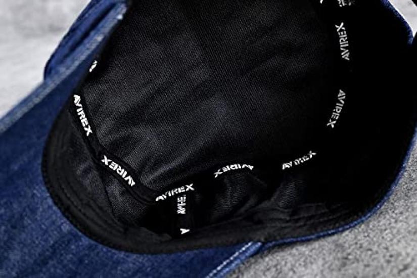 AVIREX Authentic Work Large 7992540 Size Men's Cap, Sizes, (14787700) (JP, Chart, 62.0 Cm, 64.0 Cm, DENIM_NAVY(49))