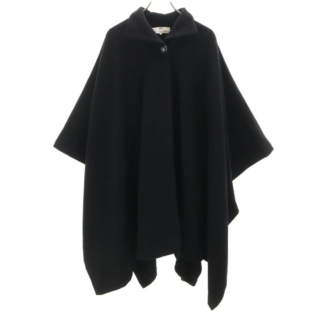 La Mode BALENCIAGA 90s Made In Japan Old Long Poncho 38 Black Cape Coat Women Used