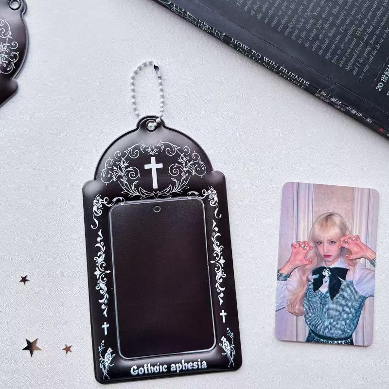 Idol Photo Card Holder Transparent Display Case for Star Chaser Campus Meal Card Storage Pendant Accessory