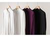 Women's Spring Ribbon Silk Blouse - Long Sleeve, Mid-Length, Slim Fit, Solid Color.