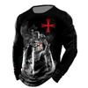 Men's T-shirt Retro American Street Style Long-Sleeved Shirt 3D Printed Sports T-shirt Round-neck Long-Sleeved Tee Harajuku Y2k
