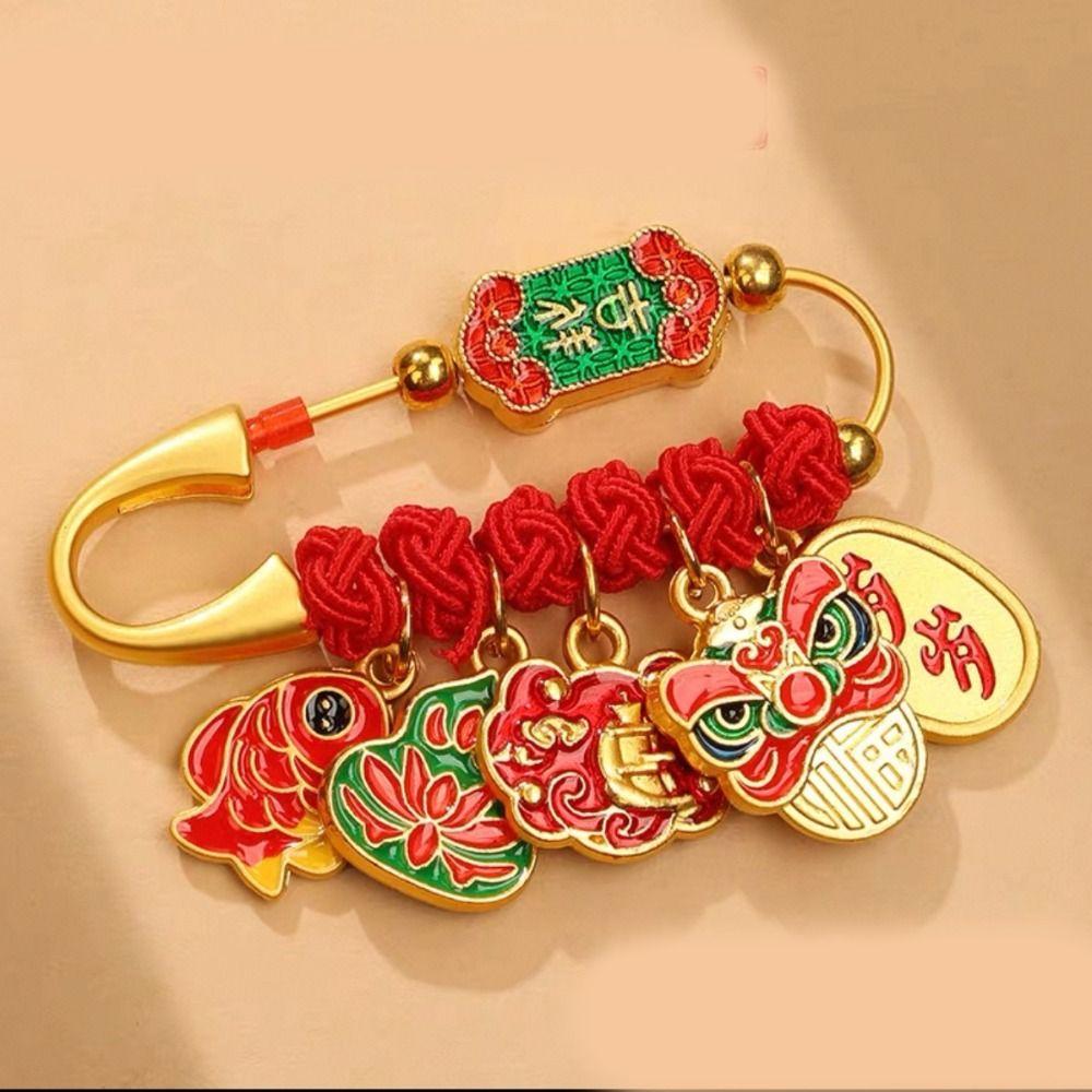 Best Wishes Lucky Pins Horse Year Sand-plated Ornaments Lucky Guardian Brooch Newborn Baby