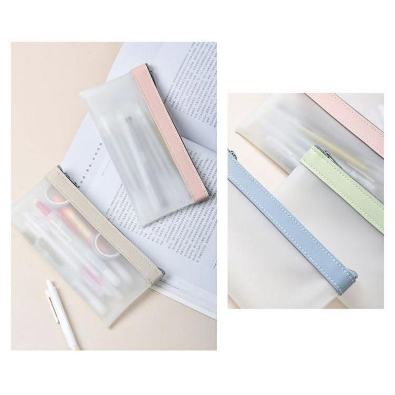 Pencil Case Pen Case Zipper Pouch Clear Stationery Bag Pencil Holder Pencil Bag for Ballpoint Pens Markers Erasers