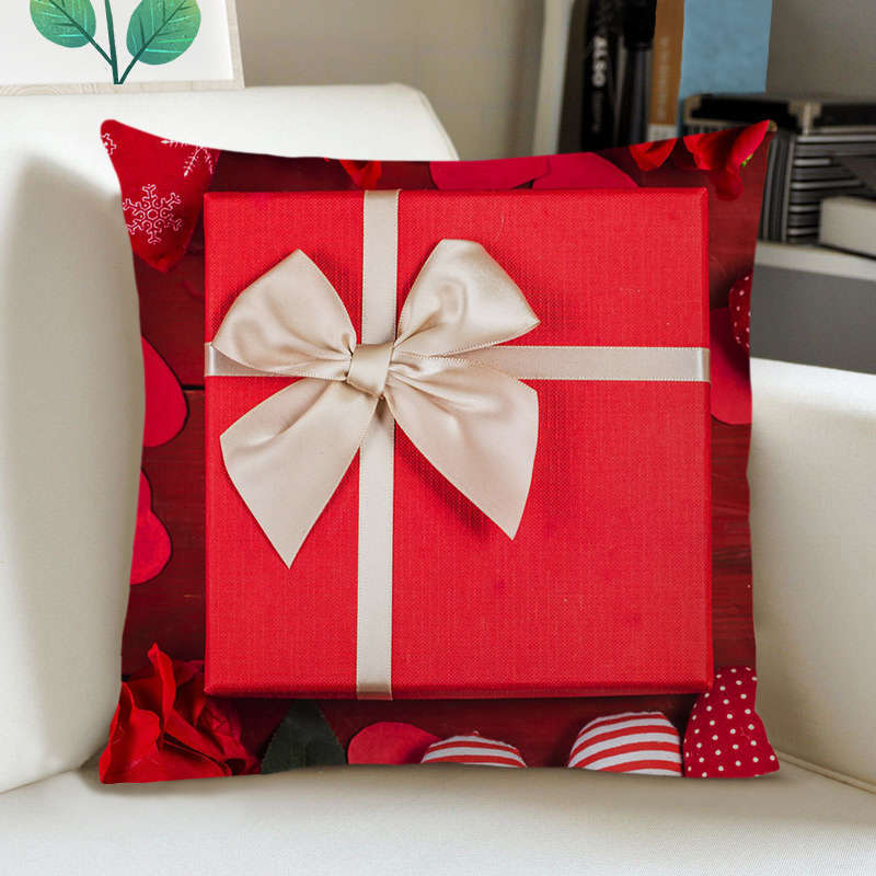 Greeting Card European Bow Gift Peach Skin Valentine's Day Pillow Case Pillow Car Sofa Cushion Cushion