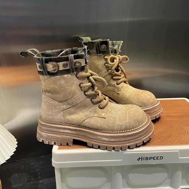 

Ботинки Ковбойские ботинки Винтажные ботинки Мартин Дышащие Короткие ботинки Летние На толстой подошве Женские ботинки Инструментальные Одинарные Модные ботинки 40