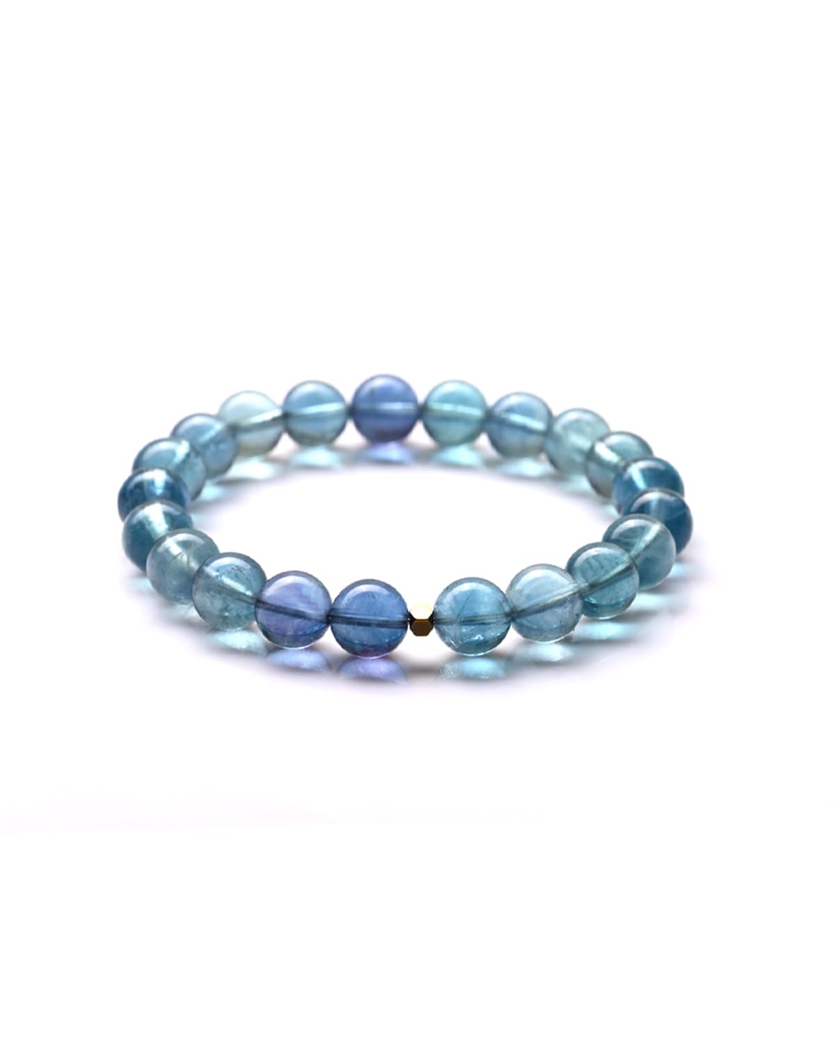 

[ORANGE SYMBOL] 8mm Blue Violet Fluorite Natural Bracelet - Purifying Guardian Stone - Unisex Power Stone