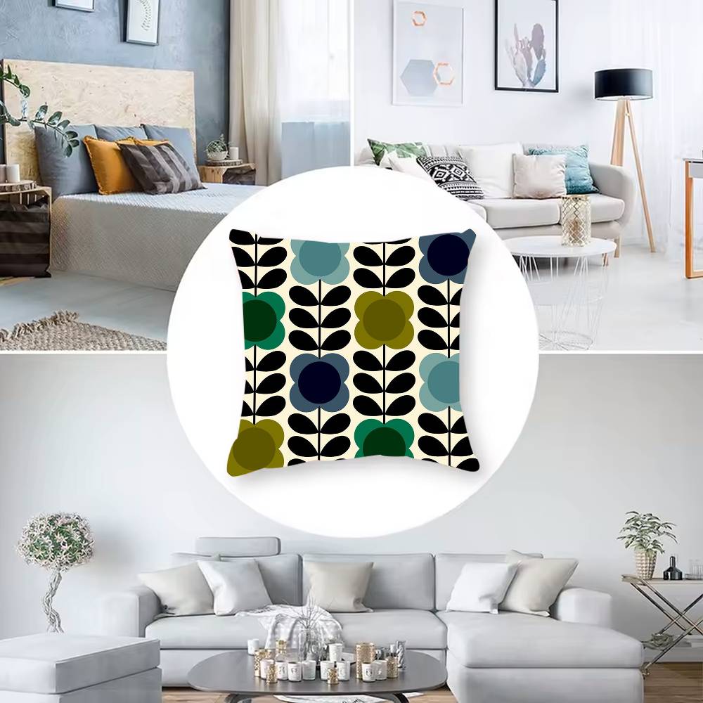 O-Orla Kiely Flower Pillow Case Anti-dustmite Invisible Zipper Sofa Bed