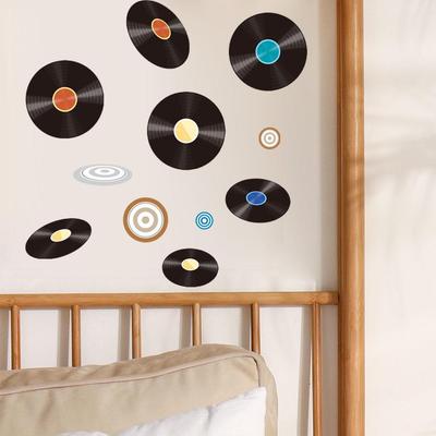 Klassieke Muziekplaat Zelfklevende Muurstickers voor Slaapkamer, Woonkamer, Hal, Studentenkamer en Huisdecoratie.