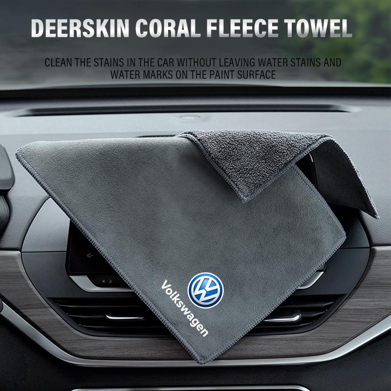 Car Wash Towels Microfiber Rag Wipe Dry Cloth For VW Atlas Jetta Touareg Variant Golf Polo Taos Nivus Passat Tiguan Arte Zw5