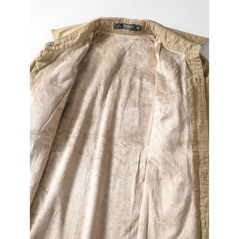 American Retro Pure Cotton Workwear Shirt Men's Long Sleeve Winter Fleece Lined Padded Warm Keeping Export Men's Clothing Shirt Coat