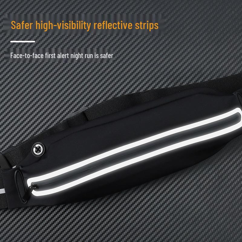 Unisex Waterproof Reflective Running Waist Bag - Large Capacity, Multifunctional, Close-fitting for Outdoor Sports & Cycling.