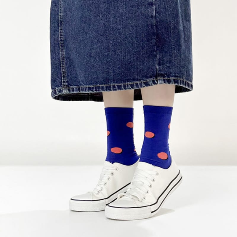 YELLOWSOCKS VINTAGE DOT BLUE