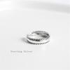 New Fashion Personality Middle Glossy Retro Female 925 Sterling Silver Jewelry Simple On Both Sides Twist Rings R146
