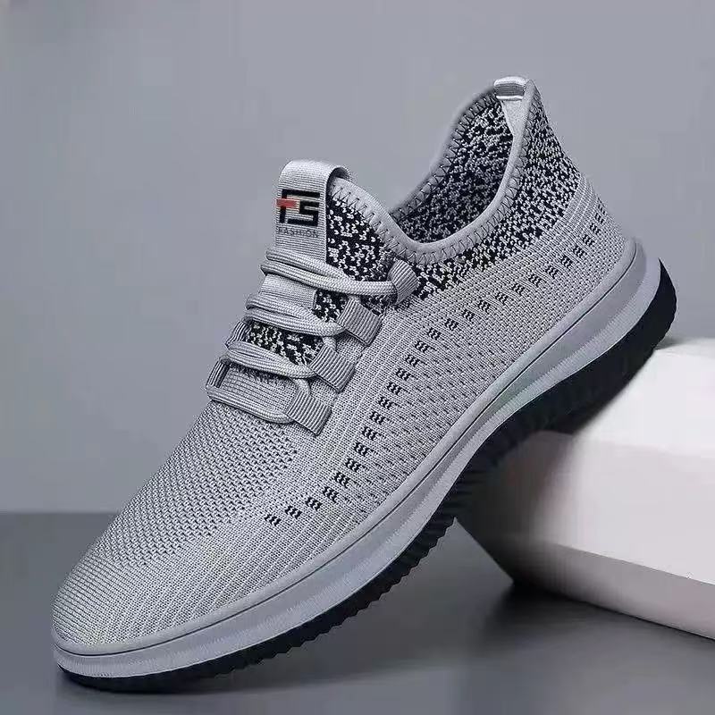 Flying Woven Shoes Men's New Casual Shoes Men's Spring and Summer Mesh Shoes Breathable Sports Shoes Versatile Shoes Trendy Walking Shoes
