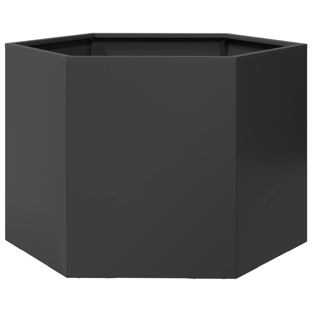 Black Hexagonal Planter 69 x 60 x 45 cm Steel