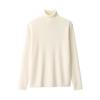 MUJI Washable Wool Rib Turtleneck Size AA0Q0A4A Men's Sweater, Off-White, XL,