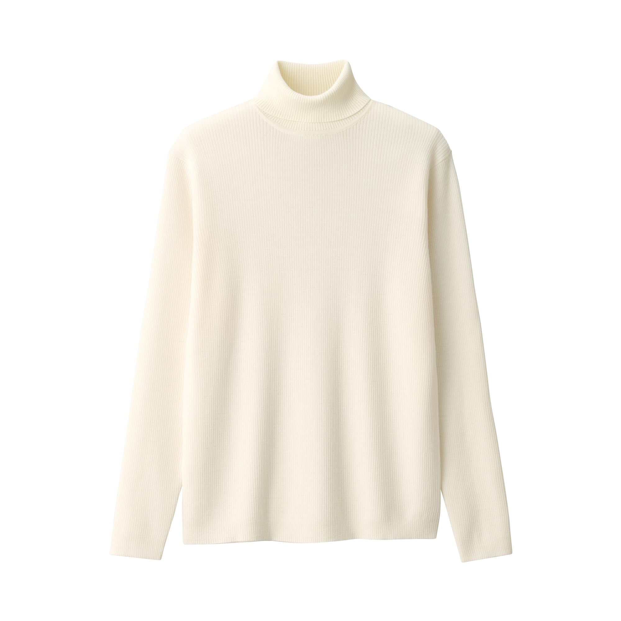 

MUJI Washable Wool Rib Turtleneck Size AA0Q0A4A Men s Sweater, Off-White, XL,