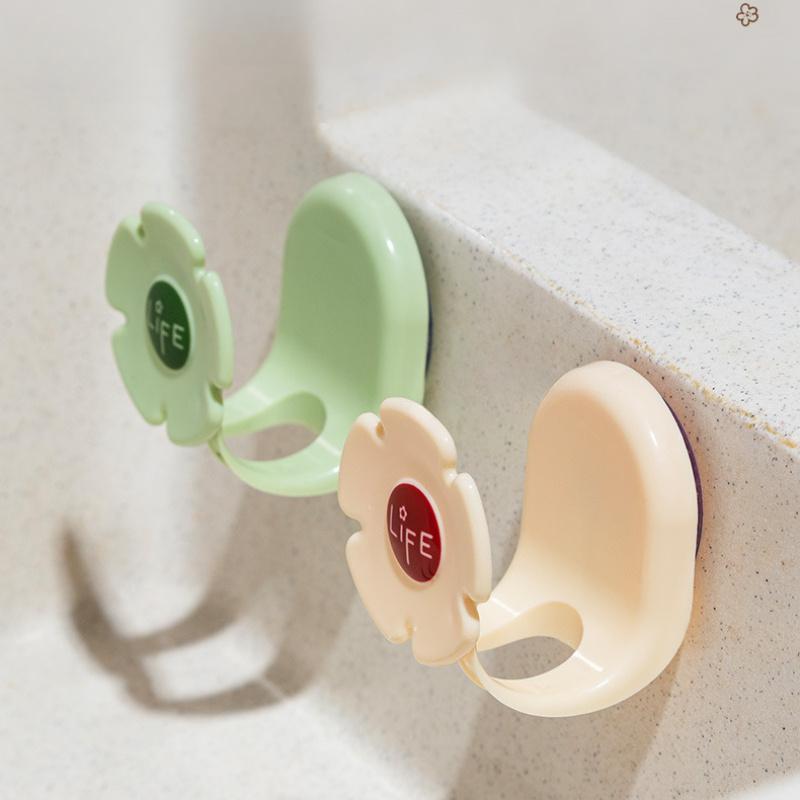 1 Floral suction cup sponge holder - Multifunctional kitchen storage box Suitable for sponges Spoon and spatula With drainage hook Durable