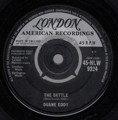 7inch Record DUANE EDDY - Battle / Theme From Dixie 45HLW9324 LONDON 1960 UK Rock Used