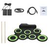 Compact Size Portable Digital Electronic Roll Up Drum Set Kit 7 Silicon Drum Pads USB Powered with Drumsticks Foot