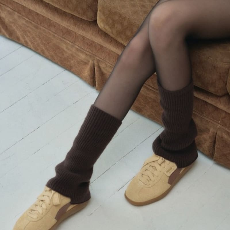 Leathery Soft Ribbed Leg Warmers [3COLOR]