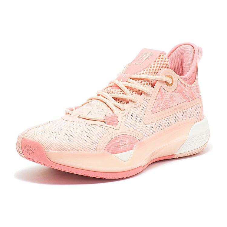 361 Zen 5 REN MIN BRAVO Low Top Performance Basketball Shoes Men's Soft Pink 572331101-7