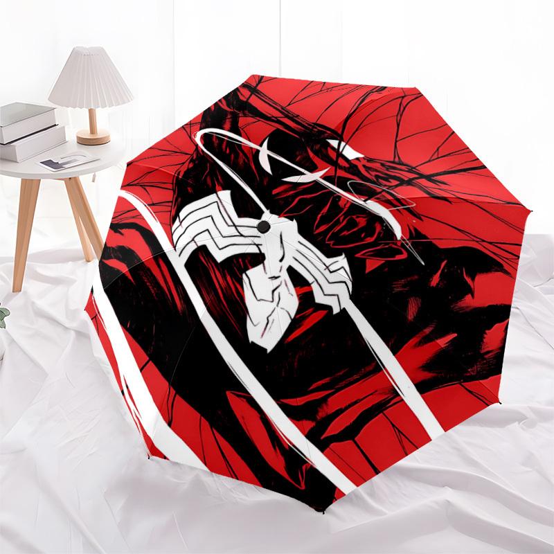 1pz Ombrello Pieghevole Automatico Spider-Man - Design Compatto a 8 Stecche, Plastica e Ferro Resistenti, Uso Quotidiano F104038