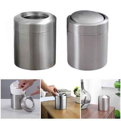 Paslanmaz Çelik Çöp Kovası Küçük Tezgah Üstü Çöp Kovası 1.5L Çöp Kovası Salıncaklı Kapaklı/Kapaksız Ofis İçin Masaüstü Atık Kovası