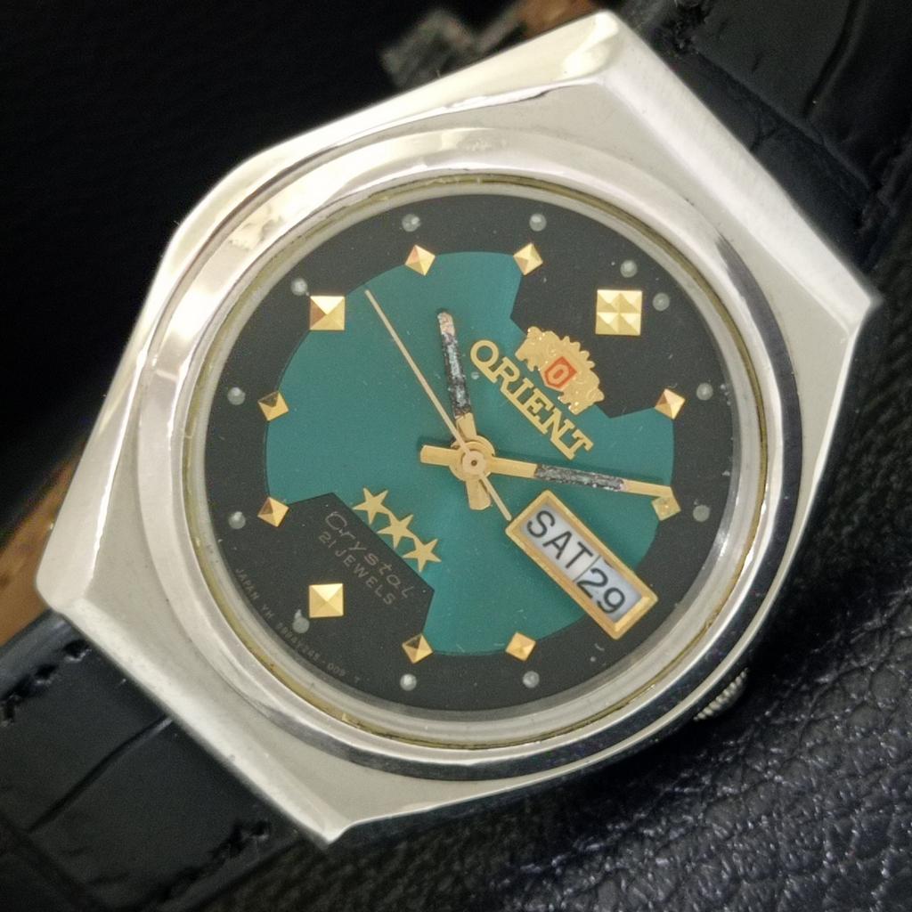 

VINTAGE ORIENT CRYSTAL AUTOMATIC 59941 JAPAN MENS ORIGINAL DIAL WATCH a703486-1 R213c-a703486