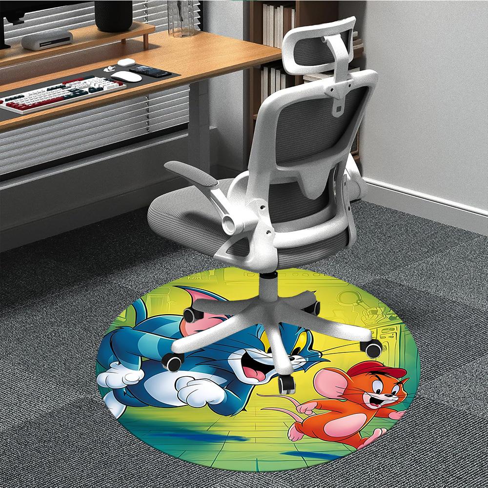 

1pc Tom Jerry Office Round Area Rug,Bedroom Living Room Home Decor, Room Deco a1016118 80cm by 80cm