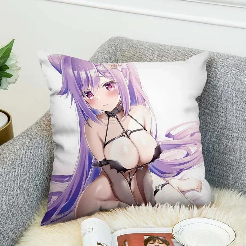 Genshin Impact Pillow Covers Decorative Cushions Cover for Sofa Pilow Cases Sleeping Pillows Pillowcase Fall Decor 45x45 Cushion