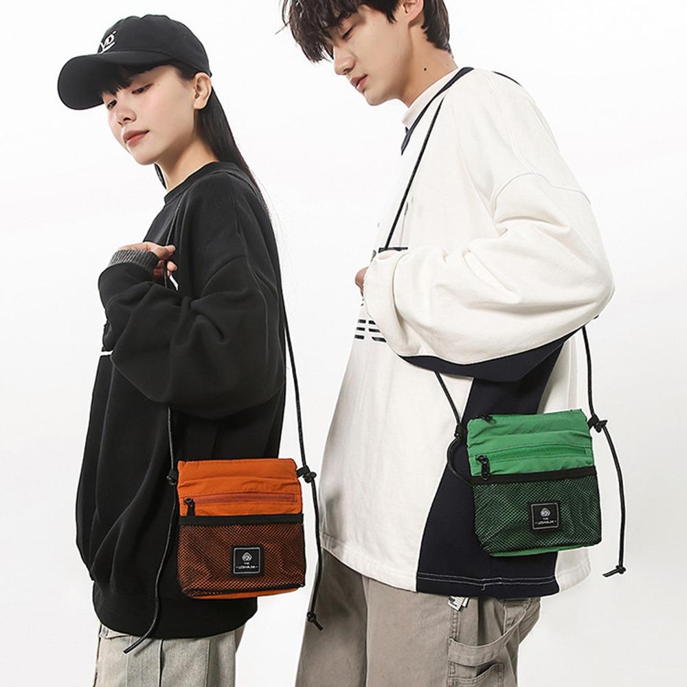 

Multifunctional Nylon Shoulder Bag Sports Small Square Bag Crossbody Phone Pouch Daily Matching оливковий колір