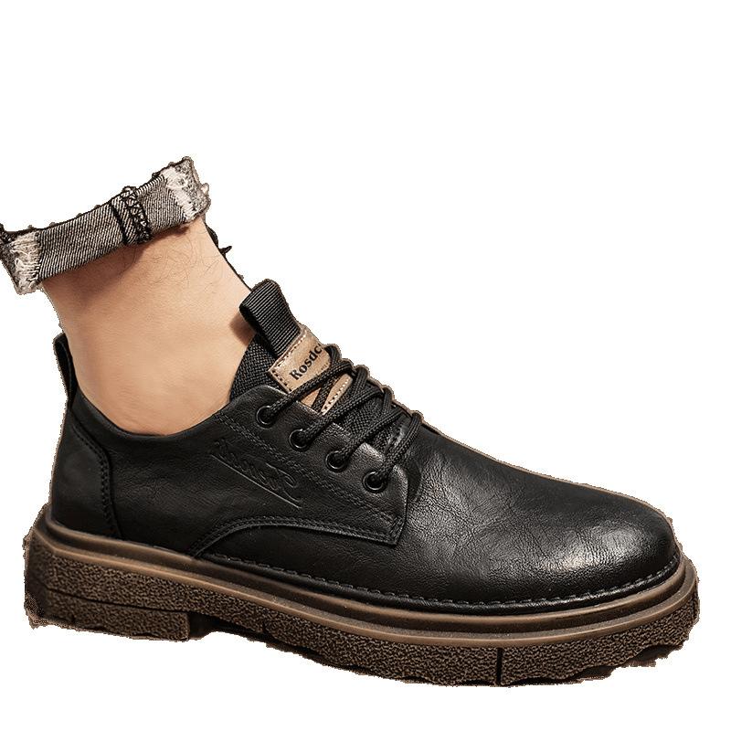 Leather shoes new spring casual derby dad business dress British style low top Martin boots