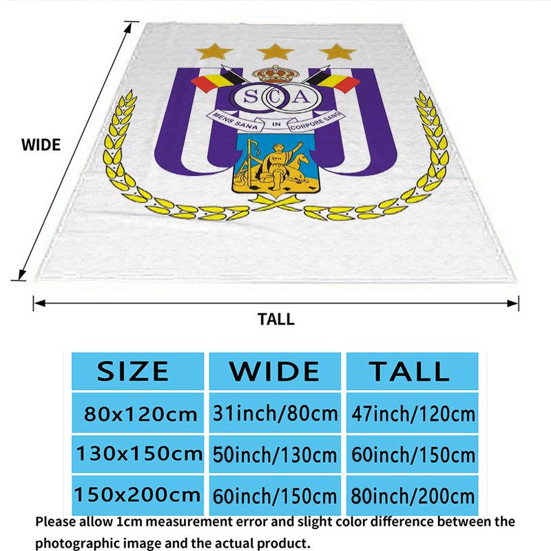 Rsc Anderlecht Print Flannel Blanket, High quality Comfortable for All Seasons, Home Decor, Warmth and Comfort, Perfect for Christmas Gifts