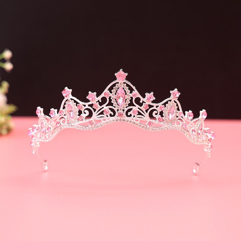 Couronne Tiara de Mariée de Luxe, Couronne de Mariage en Cristal Plaqué Argent pour Mariée Fête d'Anniversaire