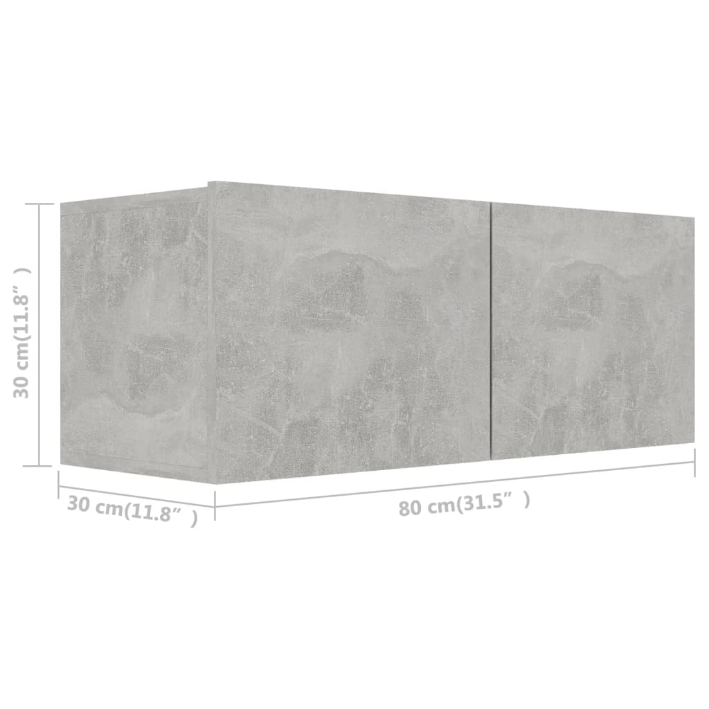 Vidaxl 2-Cz. TV Cabinet Set, Concrete Grey, Wood-Based Material
