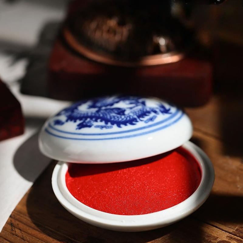 6/7/8/9/10cm Calligraphy and Painting Inkpad Artist's Special Seal Carving Traditional Chinese Painting Seal Red Inkpad