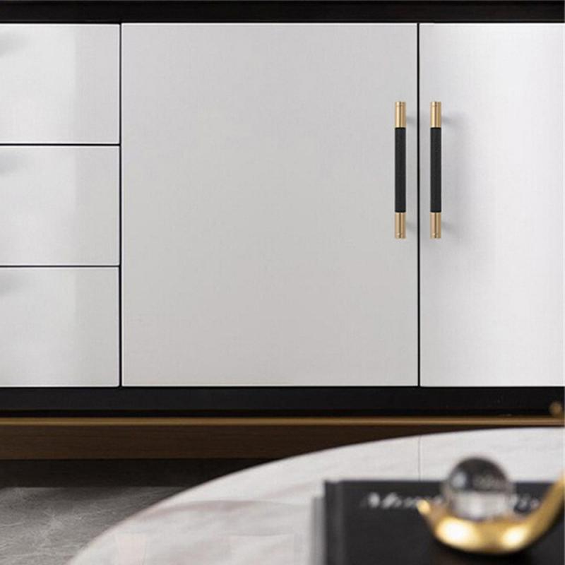 Nordic Light Luxury Zlatá Šedá Černá Úchyty pro skříňky a zásuvky Dlouhé vroubkované T-bar úchyty pro Klika dvířek nábytku