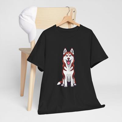 Cute Red and White Siberian Husky Dog T-Shirt Unisex T-shirt