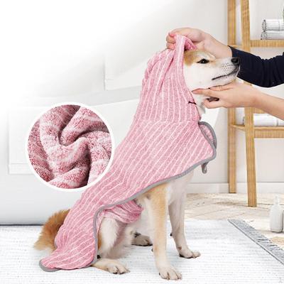Dog Bathrobe Robe Cozy with Hood, Drying Coat Soft Absorbent Towel for Shower Grooming Bathing