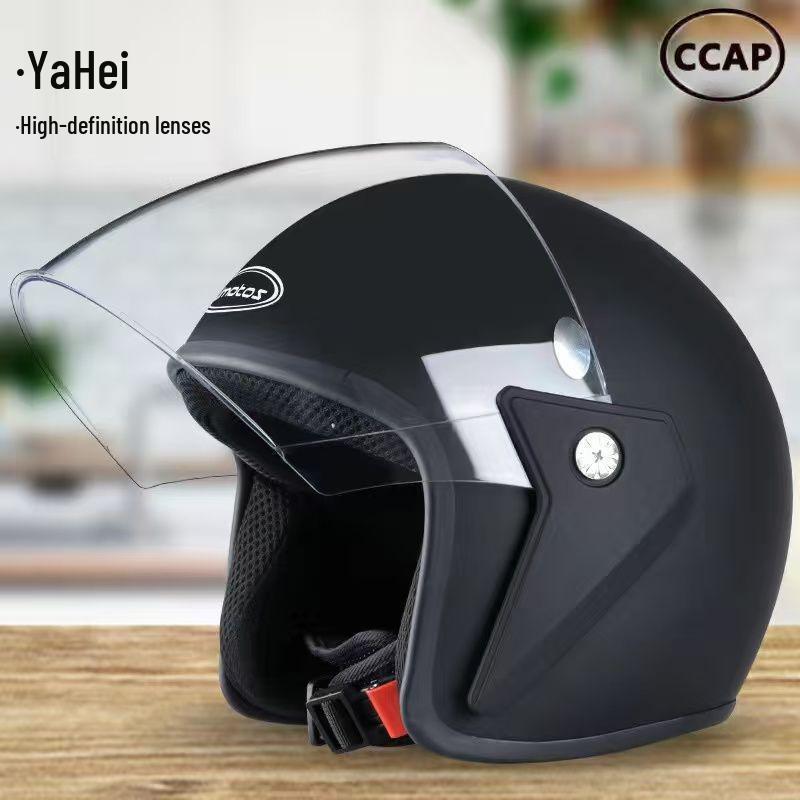 Certified Electric Vehicle Helmet with Cold Protection and Neck Gaiter – Unisex Half Helmet for Motorcycle Safety
