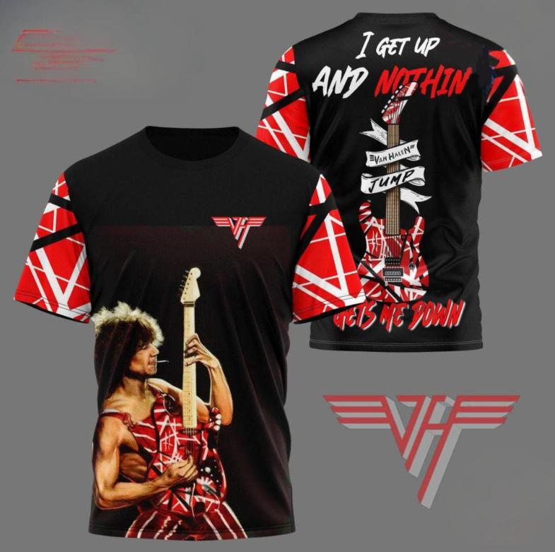 Rockowy Zespół Van Halen Retro Koszulka Unisex Drukowana 3D na Lato Uliczny Hip-hop Trend Krótki Rękaw Okrągły Dekolt Y2K Top Odzież Męska