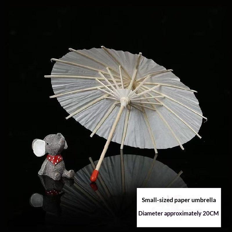 1Pc 20/30/40/60/84Cm Paper Umbrella Blank Diy Handmade Painting Supplies Long-Handle Blank Pography Prop