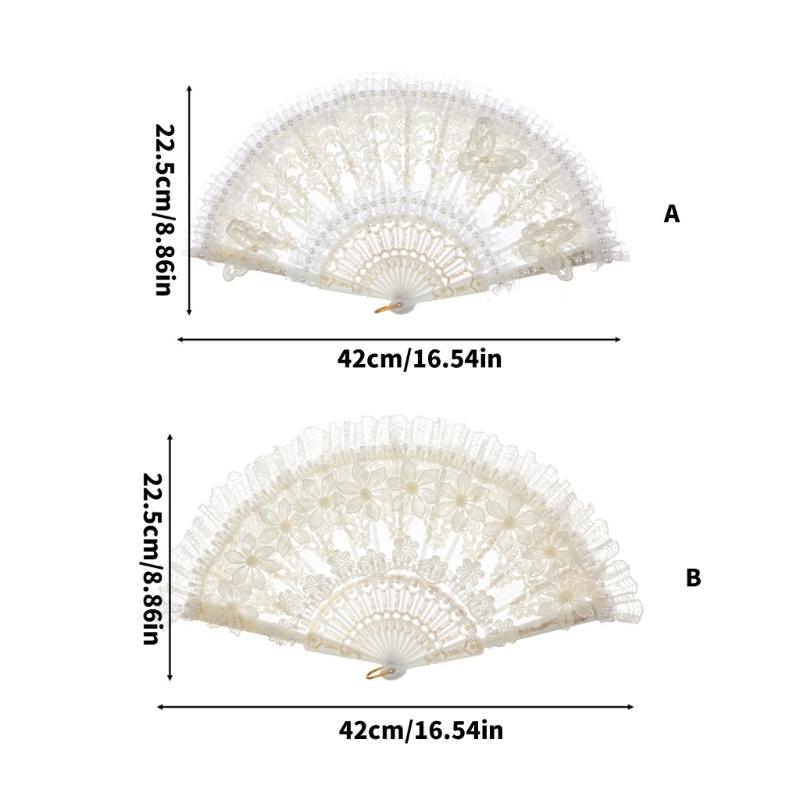 Decorative Butterfly Lace Fan Multifunctional Design Cosplay Accessory For Weddings Photography Shows