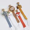 Cute Cartoon Baby Pacifier Chain Newborn Cotton Fabric Animal Pacifier Chain Nipple Soother Dummy Holder Eco-friendly Material